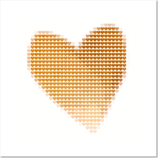 Gold Valentines Day Heart Filled with Hearts Posters and Art